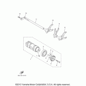 Схема узла: Копирный вал и Вилки Yamaha XVS1100 V-Star Classic