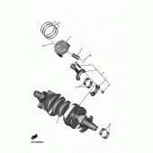 Схема узла: Коленчатый вал и Поршень Yamaha YZF-R6/ YZF600 R6