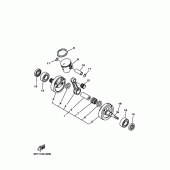 Схема узла: Коленчатый вал и Поршень Yamaha YZ125