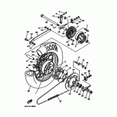 Схема узла: Заднее колесо Yamaha XV250 Virago