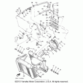 Схема узла: Радиатор и Патрубок системы охлаждения Yamaha XVZ1300 Venture Royale