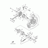 Схема вузла: Заднє колесо Yamaha TTR110 TT-R110