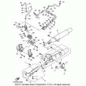 Схема вузла: Вихлопна система Yamaha XVS650 V-Star Custom