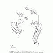 Схема вузла: Розподільний вал та Ланцюг ГРМ Yamaha XVS950 V-Star