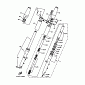 Схема вузла: Вилка передньої осі Yamaha XVS1100 Drag Star Classic