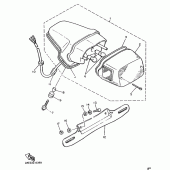 Схема узла: Задний фонарь (Стоп-сигнал) Yamaha XV1100 Virago