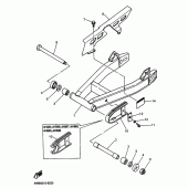 Схема вузла: Задній важіль та підвіска Yamaha XJR400