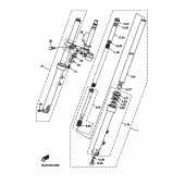 Схема вузла: Вилка передньої осі Yamaha XV250 V-Star