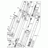 Схема узла: Вилка передней оси Yamaha YZ250 YZ250