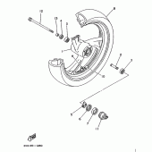 Схема вузла: Переднє колесо Yamaha TDM850