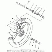 Схема вузла: Переднє колесо Yamaha WR500Z