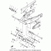 Схема вузла: Задній важіль та підвіска Yamaha YZF600R Thundercat