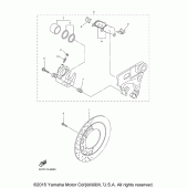 Схема вузла: Задній гальмівний супорт Yamaha XVS950 V-Star Tourer