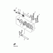 Схема узла: Копирный вал и Вилки Yamaha XT600 XT600