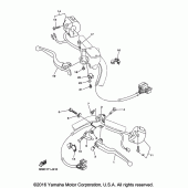 Схема вузла: Пульт управління рульовий та Важіль Yamaha XVS1300 V-Star Tourer