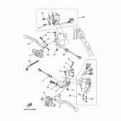 Схема вузла: Пульт управління рульовий та Важель Yamaha XT250 Serow