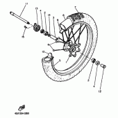 Схема вузла: Переднє колесо Yamaha TT600