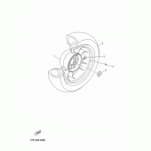 Схема вузла: Заднє колесо Yamaha YP250 X-MAX