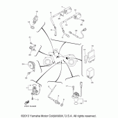 Схема вузла: Електроустаткування (1) Yamaha XVS1300 Stryker