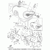 Схема узла: Топливный бак Yamaha XV1100 Virago