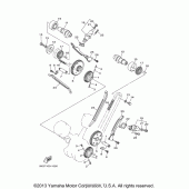 Схема вузла: Розподільний вал та Ланцюг ГРМ Yamaha XVS1100 V-Star Classic Coast (Cast Wheel)