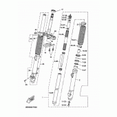 Схема вузла: Вилка передньої осі Yamaha XT660 XT660Z Tenere