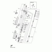 Схема вузла: Вилка передньої осі Yamaha WR400F