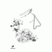 Схема вузла: Підніжки та Підставка Yamaha YZ125