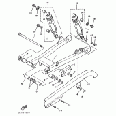 Схема узла: Задний рычаг и Подвеска Yamaha XV250 Virago