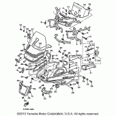 Схема вузла: Облицовочные елементи (1) Yamaha XVZ1300 Venture Royale
