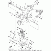Схема вузла: Задній важіль та підвіска Yamaha XVS1100 V-Star Custom