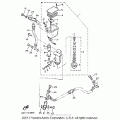 Схема вузла: Задній гальмівний циліндр Yamaha XVZ1300 Venture Royale