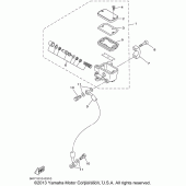 Схема вузла: Передній гальмівний циліндр Yamaha XVS650 V-Star Custom