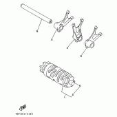 Схема узла: Копирный вал и Вилки Yamaha TT250R TT-R