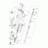 Схема вузла: Вилка передньої осі Yamaha WR250 WR250F