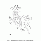 Схема вузла: Підніжки та підставка Yamaha XT250 XT250