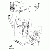 Схема узла: Задний тормозной цилиндр Yamaha XJ600 Diversion (Naked)