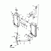 Схема вузла: Радіатор та Патрубок системи охолодження Yamaha WR450F