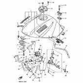 Схема вузла: Паливний бак Yamaha XJ600 Diversion (S-TYPE)