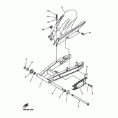 Схема вузла: Задній важіль та підвіска Yamaha FZ6 FZ6-S2 (Naked)