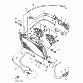 Схема узла: Радиатор и Патрубок системы охлаждения Yamaha YZF750 YZF750