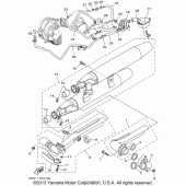 Схема вузла: Вихлопна система Yamaha XVS1100 V-Star Classic