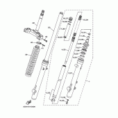 Схема вузла: Вилка передньої осі Yamaha XT250 Serow