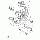 Схема вузла: Переднє колесо Yamaha XJ600 Diversion (S-TYPE)