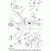 Схема вузла: Электрооборудование (1) Yamaha XVS650 V-Star Custom