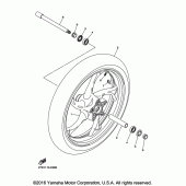 Схема вузла: Переднє колесо Yamaha XVS1300 Stryker Bullet Cowl Cruiser