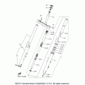 Схема вузла: Вилка передньої осі Yamaha XVS1300 Stryker