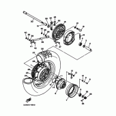 Схема вузла: Заднє колесо Yamaha XV400 Virago