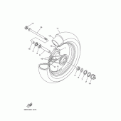 Схема вузла: Переднє колесо Yamaha XVS650 Drag Star Classic