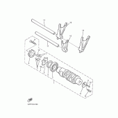 Схема вузла: Копірний вал та Вилки Yamaha VMX12 V-MAX
